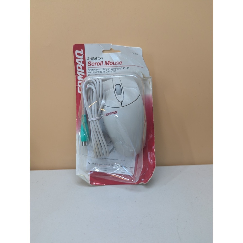 VTG Compaq Scroll Wheel Mouse PS/2 Model 26-633 NEW SEALED Windows 95/98 Retro